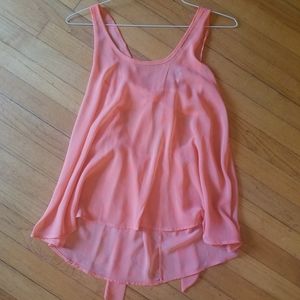 Sheer flowy pink tank